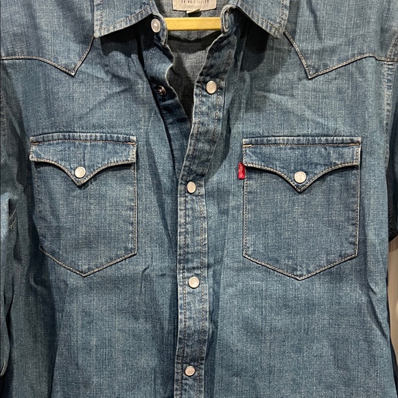 Levi's Dark Blue Denim Shirt - Picture 4 of 9
